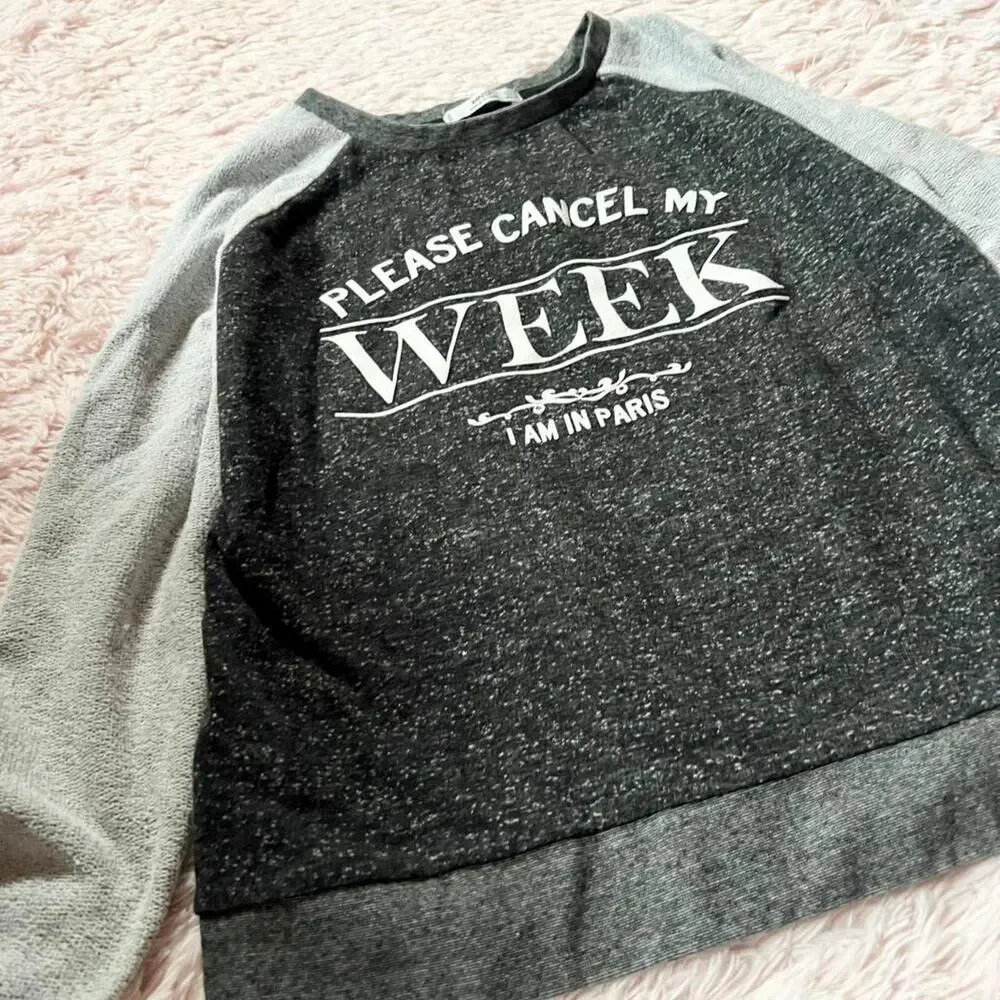 MNG Jeans Graphic Cozy Warm Casual Loungewear Paris Pullover‎ Sweatshirt